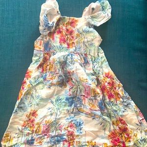 Girls Multi-Color Linen Dress